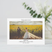 パンプキンサンフラワー秋の結婚式サンキューカード サンキューカード (スタンド正面)