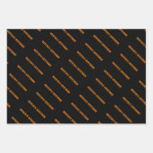 パンプキンシェフハロウィン不気味 – カルドロンデザイン ラッピングペーパーシート (正面3)