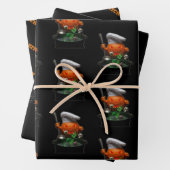 パンプキンシェフハロウィン不気味 – カルドロンデザイン ラッピングペーパーシート (インサイチュ)