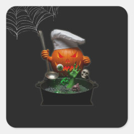パンプキンシェフ ハロウィンパーティー - スプーキーなタッチ スクエアシール