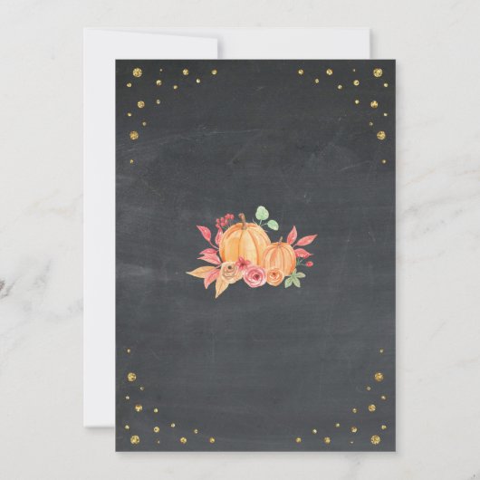 パンプキンシックス誕生日6th秋チョーク金ゴールド招待状 招待状 (裏面)