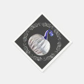 パンプキンシルバーガラスブルー秋 エレガント スタンダードカクテルナプキン (角)