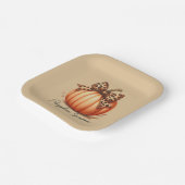 パンプキンシーズンかわいい茶色の秋の水色秋 ペーパープレート (傾斜あり)