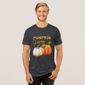 パンプキンシーズンの秋の言葉 トライブレンドTシャツ (正面全面)