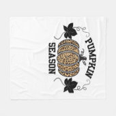 パンプキンシーズンチエプリントパンプキン秋デザイン フリースブランケット (正面(横))