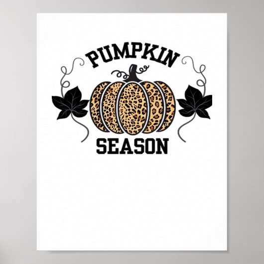 パンプキンシーズンチエプリントパンプキン秋デザイン ポスター (正面)