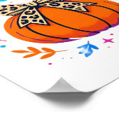 パンプキンシーズンヒョウ弓デザイン – かわいい秋エスト ポスター (角)