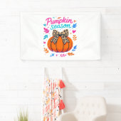 パンプキンシーズンヒョウ弓デザイン – かわいい秋エスト 横断幕 (インサイチュ)