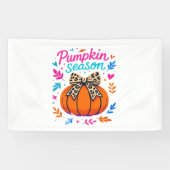 パンプキンシーズンヒョウ弓デザイン – かわいい秋エスト 横断幕 (横)