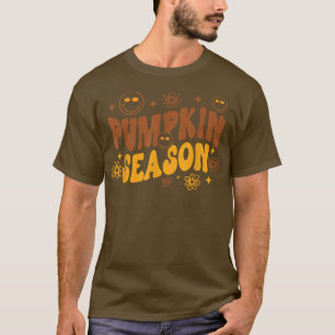 パンプキンシーズンレトロボホキュート秋秋恋人 Tシャツ