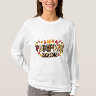 パンプキンシーズン秋エステティックTシャツ   秋のパット Tシャツ