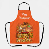 パンプキンシーズン秋カスタマイズ文字とカラー エプロン (正面)
