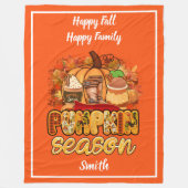 パンプキンシーズン秋カスタマイズ文字とカラー フリースブランケット (正面)