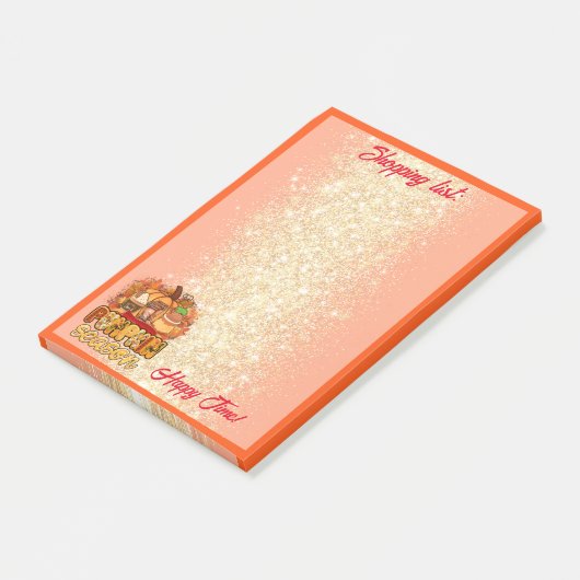 パンプキンシーズン秋カスタマイズ文字とカラー ポストイット (アングル)