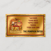 パンプキンシーズン秋カスタマイズ文字とカラー 名刺 (正面)