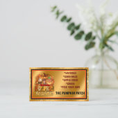 パンプキンシーズン秋カスタマイズ文字とカラー 名刺 (スタンド正面)