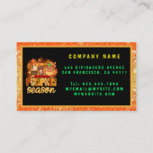 パンプキンシーズン秋カスタマイズ文字とカラー 名刺 (裏面)