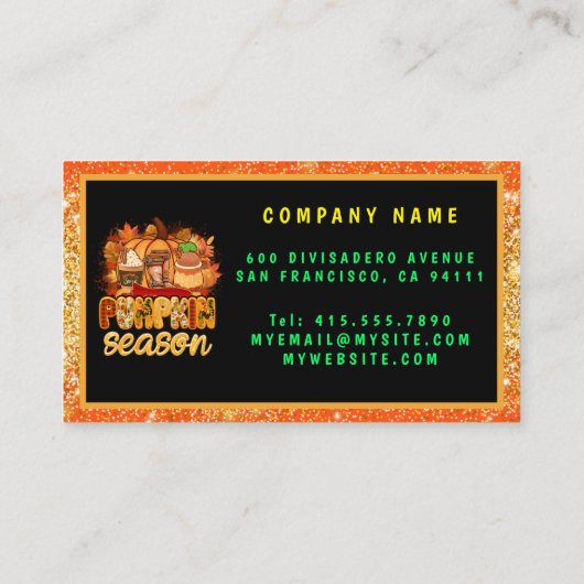 パンプキンシーズン秋カスタマイズ文字とカラー 名刺 (裏面)