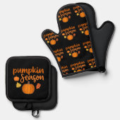 パンプキンシーズン秋 鍋つかみ&鍋敷きセット (正面/裏面)