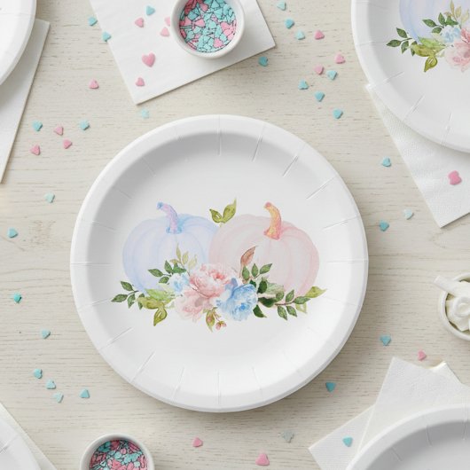 パンプキンジェンダーがピンクブルーの秋を明らかにする ペーパープレート