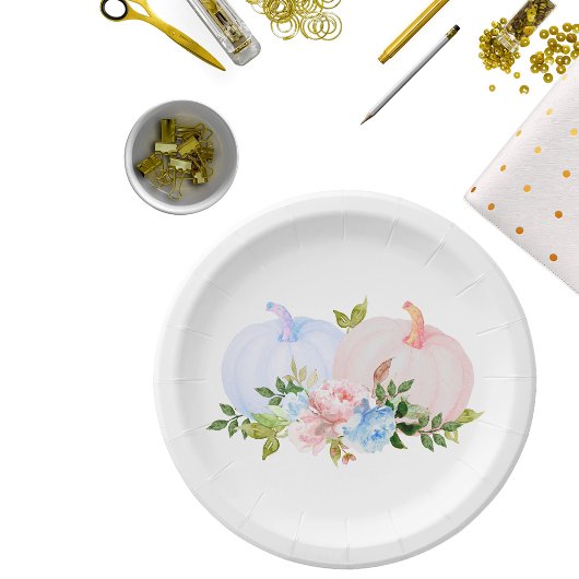 パンプキンジェンダーがピンクブルーの秋を明らかにする ペーパープレート