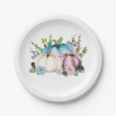 パンプキンジェンダーがピンクブルーパンプキンを明らかにする ペーパープレート (正面)