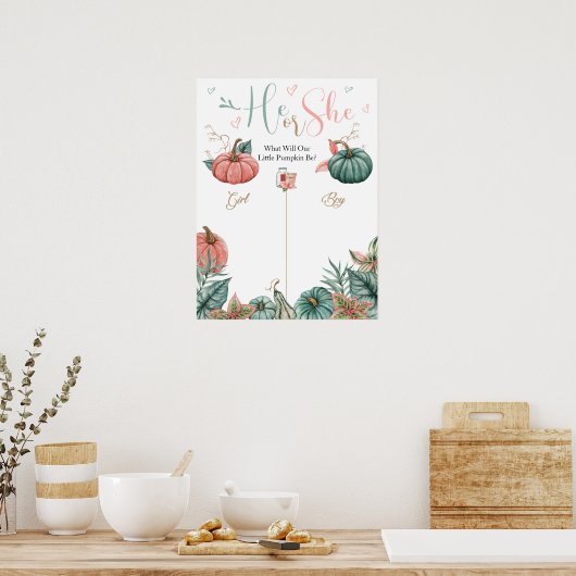 パンプキンジェンダーが投票サインを明らかにする ポスター (キッチン)