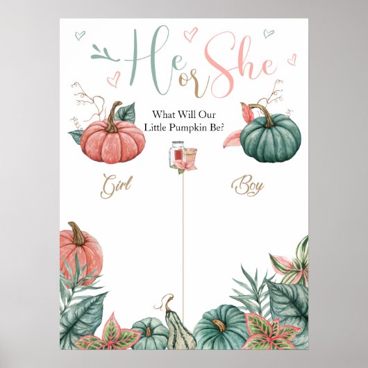 パンプキンジェンダーが投票サインを明らかにする ポスター (正面)