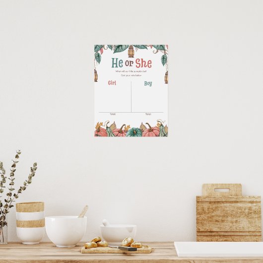 パンプキンジェンダーが投票看板ポスターを明らかにする ポスター (キッチン)