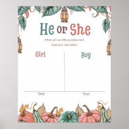 パンプキンジェンダーが投票看板ポスターを明らかにする ポスター