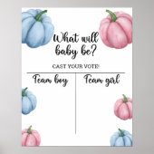 パンプキンジェンダーが男の子または女の子のグラフを表示 ポスター (正面)