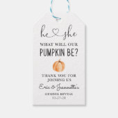 パンプキンジェンダーリビールメッセージカード ギフトタグ (正面)