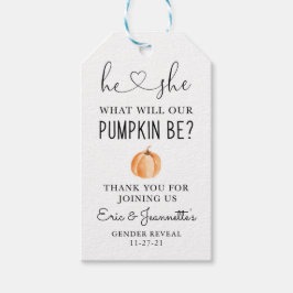 パンプキンジェンダーリビールメッセージカード ギフトタグ