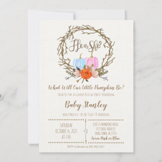 パンプキンジェンダーリビール招待状 招待状