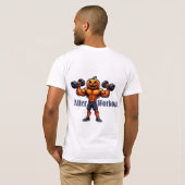 パンプキンジムブロ – 前後のトレーニングハロウィーン Tシャツ (裏面フル)