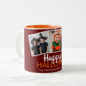 パンプキンジャック – o – ランタンハロウィンファミリー3写真 ツートーンマグカップ (正面左)