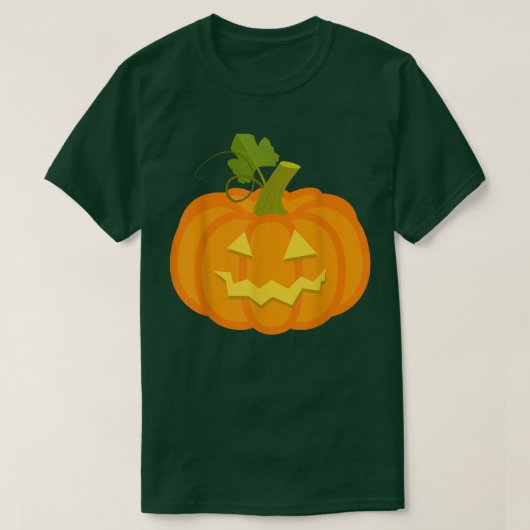 パンプキンジャックO'ランタン顔、邪悪なスマイル、ハロウィー Tシャツ (デザイン正面)