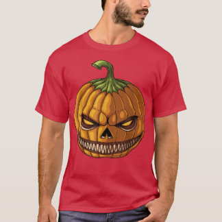 パンプキンジャックO'ランタン顔、邪悪なスマイル、ハロウィー Tシャツ