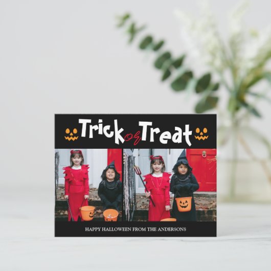 パンプキンジャックo – ランタンハロウィンファミリー2写真 シーズンポストカード (スタンド正面)