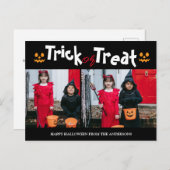 パンプキンジャックo – ランタンハロウィンファミリー2写真 シーズンポストカード (正面/裏面)