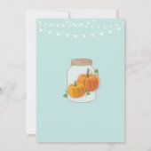 パンプキンジャー誕生日秋パーティーミントライト招待状 招待状 (裏面)