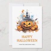 パンプキンスこうもり幽霊のよく出るマンションハッピーハローウィン シーズンカード (正面)