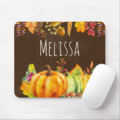 パンプキンスと紅葉を収穫縁ど マウスパッド (マウス)