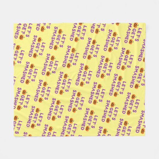 パンプキンスのパープルを叩いてみよう フリースブランケット (正面(横))