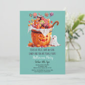 パンプキンスイーツカワイイ幽霊ハローウィンパーティ 招待状 (スタンド正面)