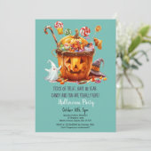 パンプキンスイーツカワイイ幽霊ハローウィンパーティ 招待状 (スタンド正面)