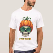 パンプキンスカルハロウィン Tシャツ (正面)
