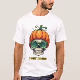 パンプキンスカルハロウィン Tシャツ