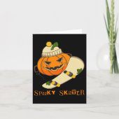 パンプキンスケートボードハロウィーン衣装おもしろいスケートボア カード (正面)