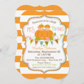 パンプキンスツインズ秋ベビーシャワー招待状 招待状 (正面/裏面)